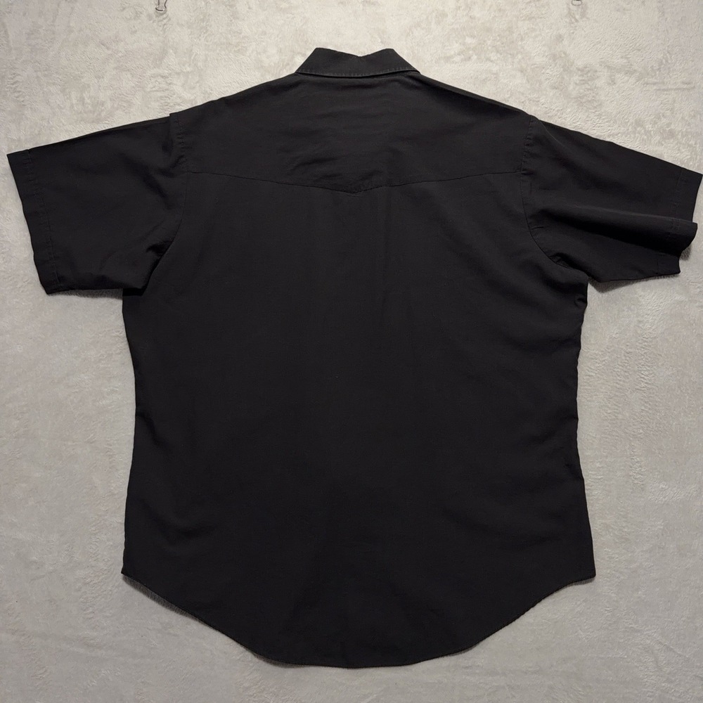 Vintage Ely Cattleman Black Pearl Snap Western Short Sleeve Button Up 2XL 18 - Picture 8 of 12